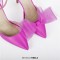 Pointed Toe Ankle Buckle Straps Stiletto Heels Tulle Decorated Prom Wedding Pumps - Rose Satin