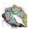 Chunky Heels Round Toe Lace Up Butterfly Wings Platforms Boots with Zipper - Black