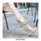 Peep Toe Chunky Heels Platforms Mary Janes Pumps - Apricot