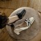 Square Toe Chunky Heels Slingback French Retro Sandals - Black