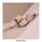 Square Toe Chunky Heels Platforms Mary Janes Wicker Pattern Pumps - Apricot