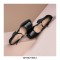 Square Toe Chunky Heels Platforms Mary Janes Wicker Pattern Pumps - Black