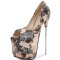 Extreme High Heels Peep Toe Metal Heels Platforms Pumps - Gray