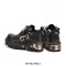Metal Toe Platforms Gothic Punk Style Flats Buckle Straps Zipper Loafers