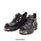 Metal Toe Platforms Gothic Punk Style Flats Buckle Straps Zipper Loafers
