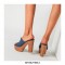 Chunky Heels Platform Peep Toe Mules Outdoor Sandals  - Blue