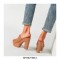 Chunky Heels Platform Peep Toe Mules Outdoor Sandals  - Brown