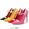 Pointed Toe Stiletto Heels French Maid Mary Janes Patent Pumps - Pink