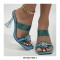 Peep Toe PVC Transparent Spike Heels Crystal Flower Sandals Slippers - Purple