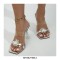 Peep Toe PVC Transparent Spike Heels Crystal Flower Sandals Slippers - Purple
