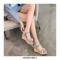 Peep Toe Platforms Ankle Buckle Straps Flowers Wedges Sandals - Blue