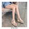 Peep Toe Platforms Ankle Buckle Straps Flowers Wedges Sandals - Blue