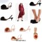 Pointed Toe Pom Poms Kitten Heels Slingback Sandals Pumps - Green