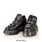 Metal Toe Platforms Gothic Punk Style Flats Sneakers