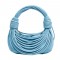 Line Weave Strapped Design Shoulder Bags - Blue