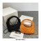 Line Weave Strapped Design Shoulder Bags - Gold