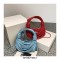 Line Weave Strapped Design Shoulder Bags - Blue