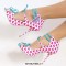 Stiletto Heels Peep Toe Lace Up Heart Printed Cute Anime Pumps - Pink