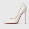 Pointed Toe 5 inches Stiletto Heels Leather Crocodile Embossed Classic Pumps - White