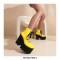 Chunky Heels Round Toe Lace Up Platforms Pumps - Yellow