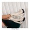 Round Toe Chunky Heels Side Zipper Platforms Ankle Straps LaceUp Boots - Beige
