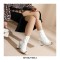 Peep Toe Ankle Highs Chunky Heels Summer Party Zipper Boots - White