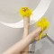 Square Open Toe Fluffy Furry Summer Slides Stiletto Sandals - Yellow Patent