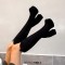 Round Toe Chunky Heels Knee Highs Matte Platforms Boots - Black Flock