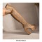 Round Toe Chunky Heels Platforms Over The Knee Snake Print Booties with Side Zipper - Auburn