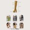 Round Toe Chunky Heels Thigh High Over The Knees Platforms Snake Pattern Boots - Yellow Faux Leather