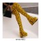 Round Toe Chunky Heels Platforms Over The Knee Snake Print Booties with Side Zipper - Yellow