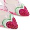 Stiletto Heels Pointed Toe Heart Colorful Ankle Buckle Straps Pumps Sandals - Blue