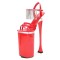 Peep Crosstied Toe Strange Slim Pointed Ultra Heels Ankle Buckle Straps Rhinestones Tassels Pumps - Red