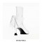 Pointed Toe Butterfly Knots Thin Heels Autumn Winter Boots  with Side Zipper - White