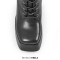 Square Toe Chunky Heels Side Zipper Platforms Knee Highs  Lace Up Boots - Black Faux Leather