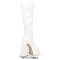Square Toe Chunky Heels Side Zipper Platforms Knee Highs  Lace Up Boots - White Patent