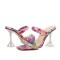 Peep Toe Rhinestones Transparent Spike Heels Sandals Slippers - Multicolor