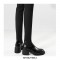 Round Toe Autumn Thigh High Socks Chelsea Boots - Black