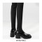 Round Toe Autumn Thigh High Socks Chelsea Boots - Black