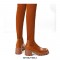 Round Toe Autumn Thigh High Socks Chelsea Boots - Auburn