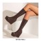 Round Toe Wedges Heels Platforms Knee Highs Booties with Side Zipper - Brown
