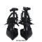 Pointed Toe Rivet Decorated Punk Rock Patent T Straps Pumps - Black