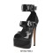 Peep Toe Stiletto Heels Ankle Buckle Straps Platforms Sandals - Black