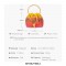 Chain Metal Ring Handle Sunburns Rhinestones Bucket Purse Bags - Orange