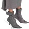 Pointed Toe Stiletto Heels Ankle Belt Buckle Straps Ankle High Boots - Green
