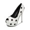 Peep Toe Stiletto Heels Polka Dots Platforms Pumps - White