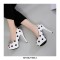 Peep Toe Stiletto Heels Polka Dots Platforms Pumps - White