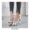 Peep Toe Stiletto Heels Polka Dots Platforms Pumps - White