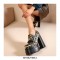 Chunky Heels Round Toe Platforms Loafers Pumps - Yellow