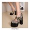 Chunky Heels Round Toe Platforms Mary Janes Pumps - Yellow